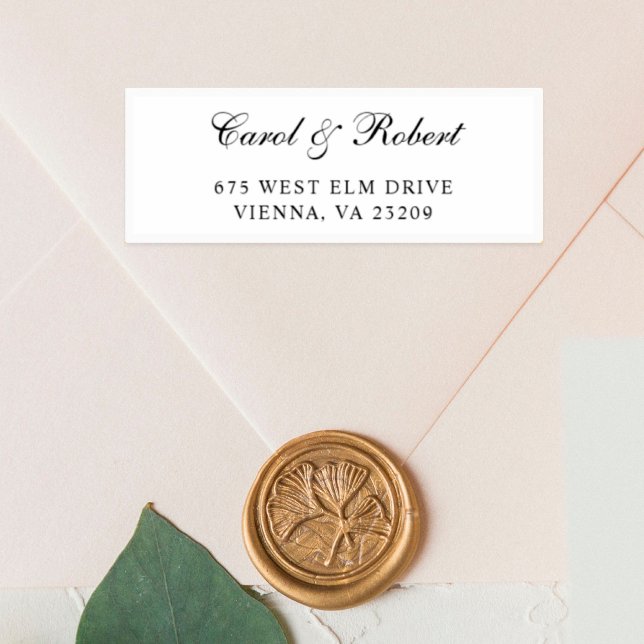 Elegantes Script Wedding Guest Address Aufkleber (Von Creator hochgeladen)