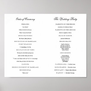 Elegantes Script Wedding Program Inside Download Poster