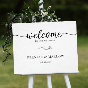 Elegantes Script Wedding Welcome Sign Poster