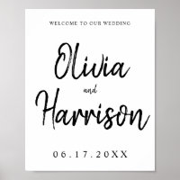 Elegantes Script Wedding Welcome Sign