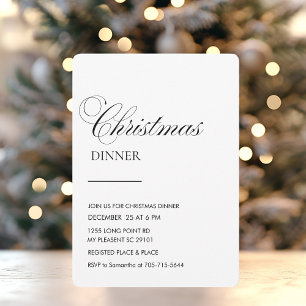 Elegantes Script Weihnachtsessen Einladung