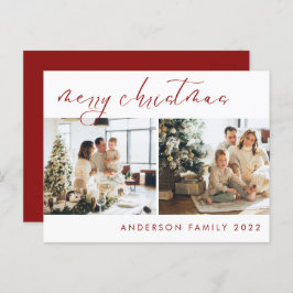 Elegantes Script Weihnachtsgrüßen | Rote Postkarte