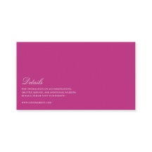 Elegantes Script White & Magenta Wedding Details