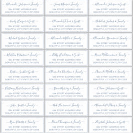 Elegantes Script White Navy Wedding Guest Address Aufkleber