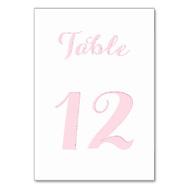 Elegantes Script White Pink Chic Bride Wedding Par Tischnummer
