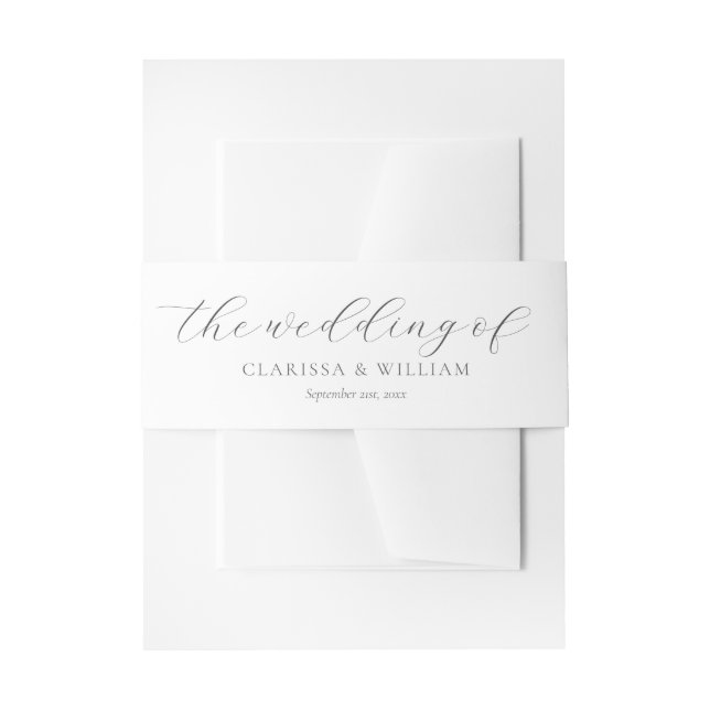Elegantes Script White Wedding Einladungsbanderole (Vorderseite Beispiel)