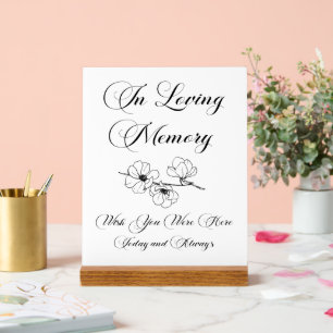 Elegantes Script 'Wish you were here' Memorial Sig Acrylschild