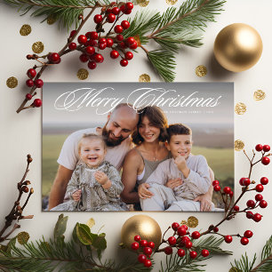 Elegantes Script Zwei Foto Frohe Weihnachten