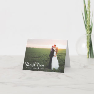 Elegantes Scripting Foto Hochzeit Vielen Dank We Dankeskarte