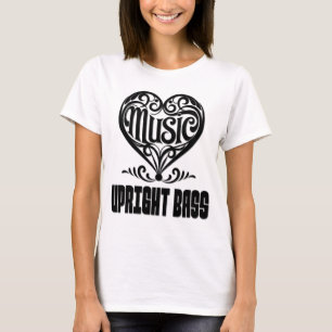 Elegantes Scrolled Heart für aufrechte Bass Liebha T-Shirt