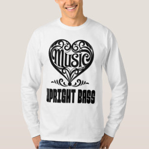 Elegantes Scrolled Heart für aufrechte Bass Liebha T-Shirt