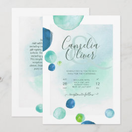 Elegantes Sea Glass Watercolor Boho Wedding Einladung
