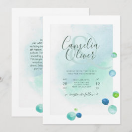 Elegantes Sea Glass Watercolor Boho Wedding Invita Einladung