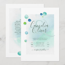 Elegantes Sea Glass Watercolor Boho Wedding Invita Einladung