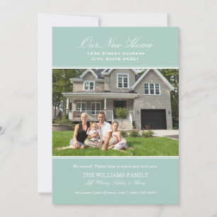 Elegantes Seafoam Unser neues Zuhause-Foto Ankündigung