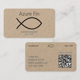Elegantes Seafood Restaurant | Logo und QR-Code fü Visitenkarte