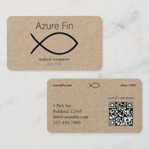 Elegantes Seafood Restaurant   Logo und QR-Code fü Visitenkarte