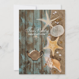 elegantes seashells Beach Brautparty Tee Party Einladung