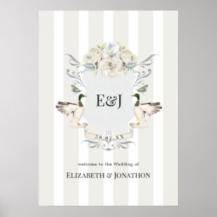 Elegantes See-Hochzeits-Willkommensschild Mallard Poster