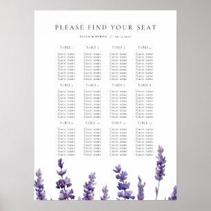 Elegantes Seekartenblatt für Blumenlavender Poster