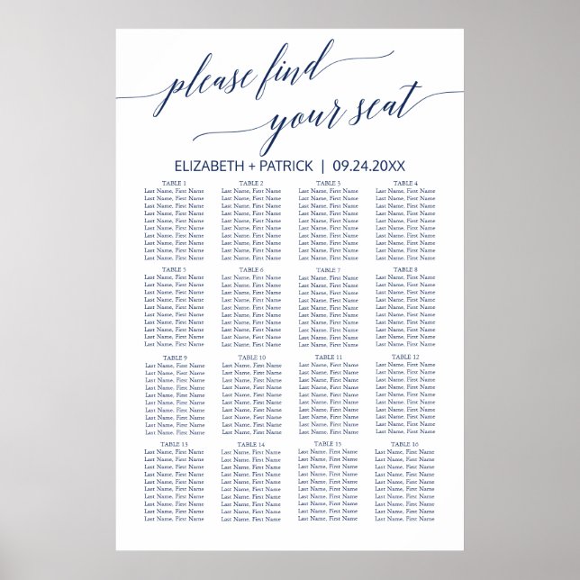 Elegantes Seekatalog für Navy Calligraphy Poster (Vorne)