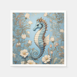 Elegantes Seepferdchen William Morris Inspiriert Serviette