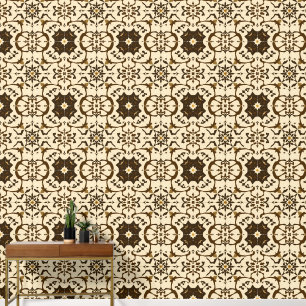 Elegantes Sepia Arabesque Kaleidoscope Muster Tapete