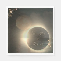 Elegantes Sepia Solar Eclipse Custom Foto Wedding