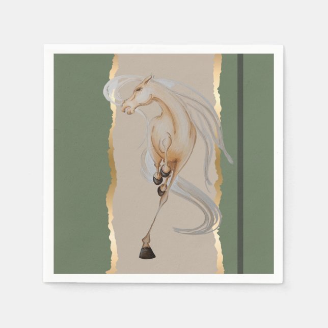 Elegantes Serviette mit edlem Pferdemotiv (Vorderseite)