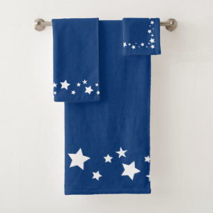 Elegantes Set mit Handtuch, blau mit Sternen