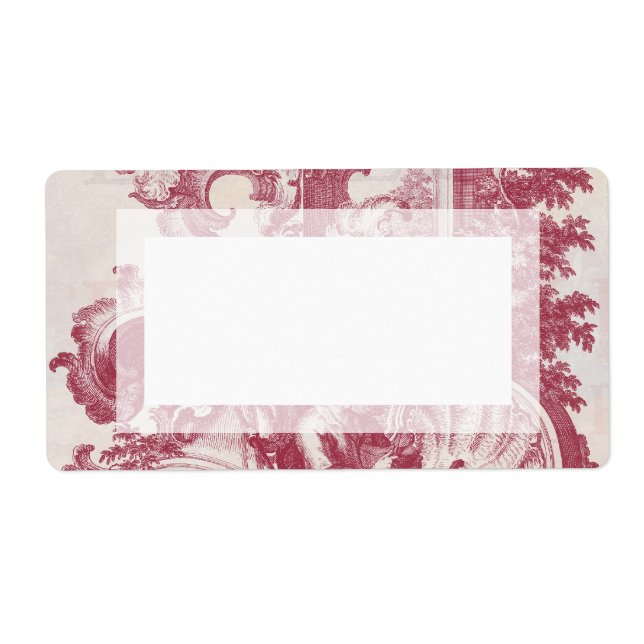 Elegantes Shabby French Rote Antique Gravur (Vorne)