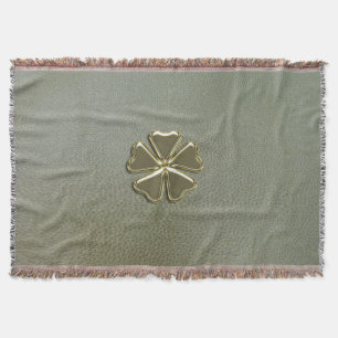 Elegantes Shamrock St.Patrick`s Day, grünes Leder Decke
