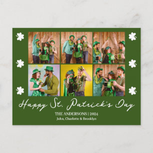 Elegantes Shamrock St. Patrick's Day Familienfoto Feiertagspostkarte