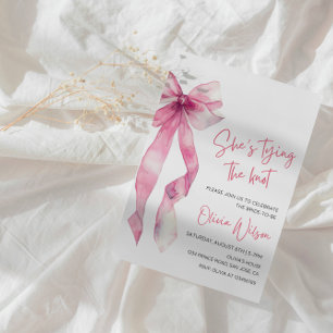 Elegantes "She's Tying the Knot"-Brautparty-Party Einladung