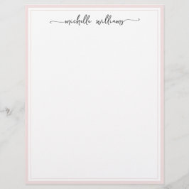 Elegantes Signature-Script Girly Blush grenzt Briefbogen