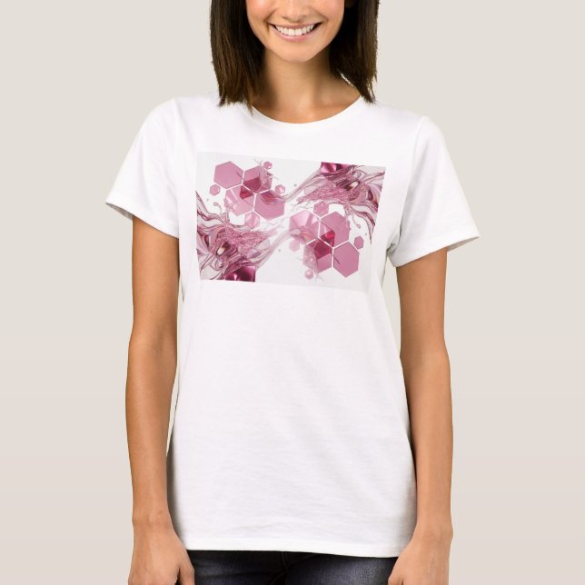 Elegantes Silber ABSTRACT ART Statement T-Shirt (Vorderseite)