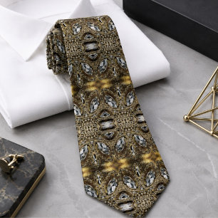 elegantes Silber-Grau-Gold-Schwarz Art Deco Krawatte