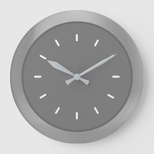Elegantes Silber Grau Große Wanduhr