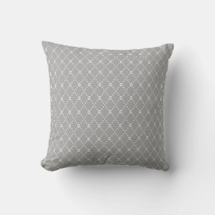 Elegantes Silber-Grau und Weiß Diamantmuster Kissen