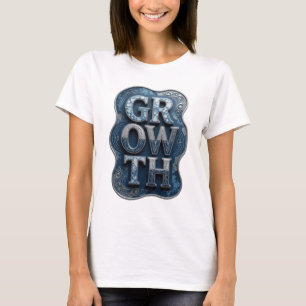 Elegantes Silber-GROWTH-Text-Design T-Shirt