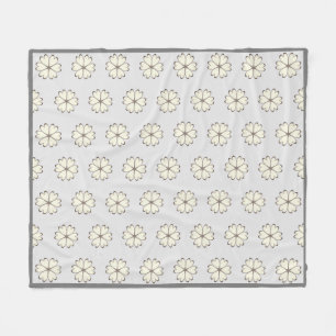 Elegantes Silber-Herz-Blumenmuster Fleecedecke