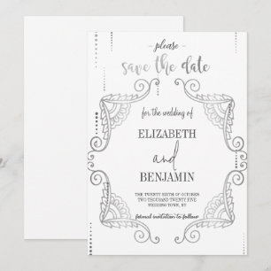 Elegantes Silber klassisches minimalistisches Save The Date