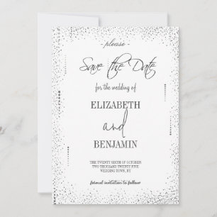 Elegantes Silber klassisches minimalistisches Save The Date