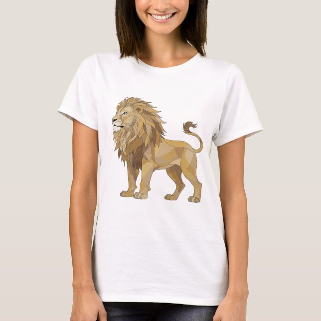Elegantes Silber-LÖWE Statement-Design T-Shirt (Vorderseite)