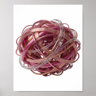 Elegantes Silber METALLKUGEL Design Poster