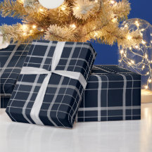 Elegantes Silber Navy Luxe Gitter Stahl Karomuster