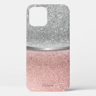 Elegantes Silber-Roségold-Glitter-Bokeh  Case-Mate iPhone Hülle