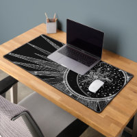 Elegantes Silber-Sonne-Mond-Mandala-Schwarz-Design