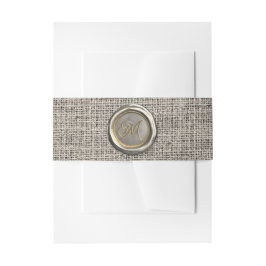 Elegantes Silber- und Gold Monogram Wax Siegel rus Einladungsbanderole