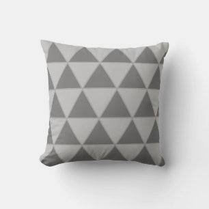 Elegantes Silber- und Grau-Dreiecks-Geometrie-Must Kissen